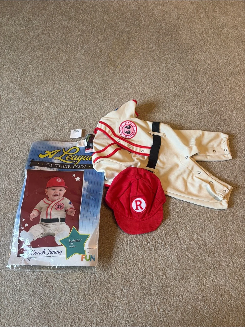 NIB A League of Their Own Coach Jimmy Baby Costume; Sz: 0-3 Months